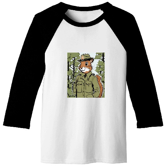 Squirrel Pet Park Ranger Forest Protector Wildlife Tee Baseball Tees
