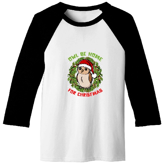 Owl Pet Be homes For Christmas Wreath Snow Santa Hat Baseball Tees