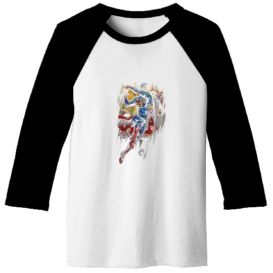 Superman Flying Determination Baseball Tees
