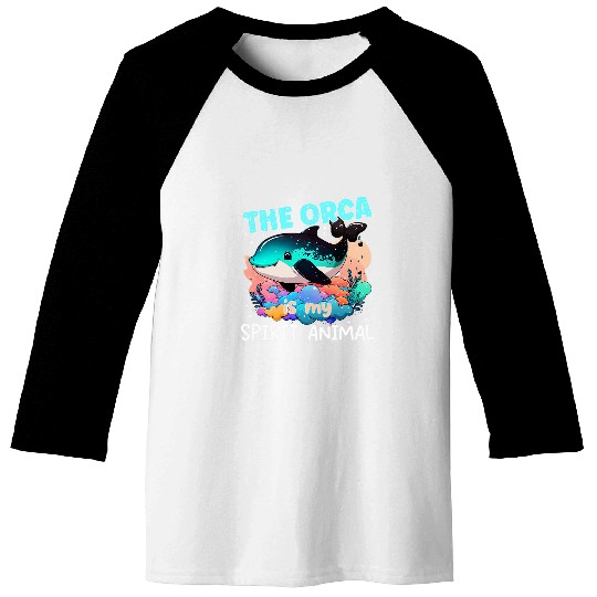Panda Pet Orca Is My Spirit Animal Sea Panda Funny Orca killer whale Baseball Tees