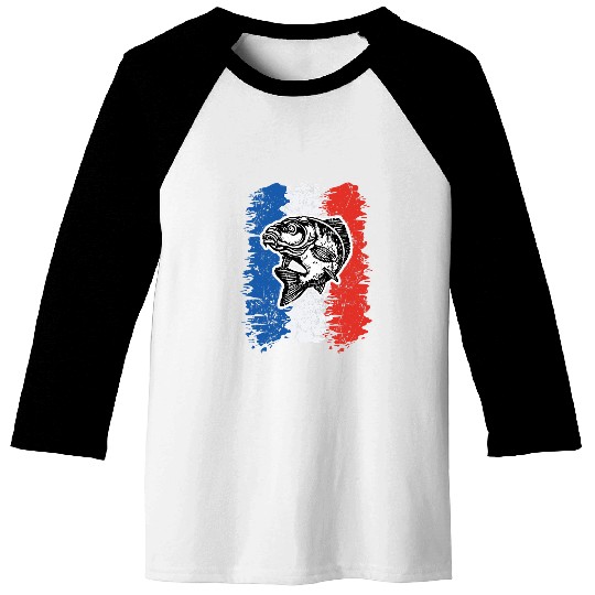 Fishing French Flag France Boys Carp Saying Fishing Fisher Baseball Tees