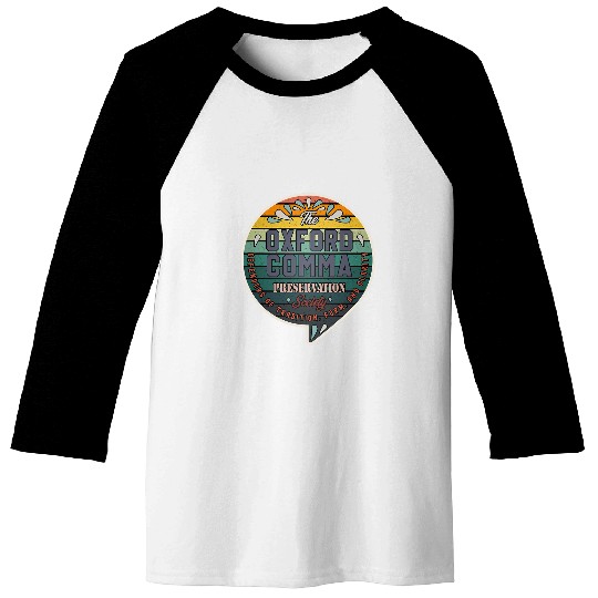 The Oxford Comma Preservation Society Team Oxford Retro Baseball Tees
