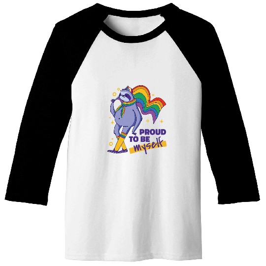 Sloth Pet Gay Sloth Proud To Be Myself LGBTQ Hilarious Gay Sloth Baseball Tees
