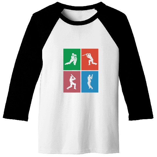 Cricket Fan Bat Batter Player Retro Cricket Baseball Tees