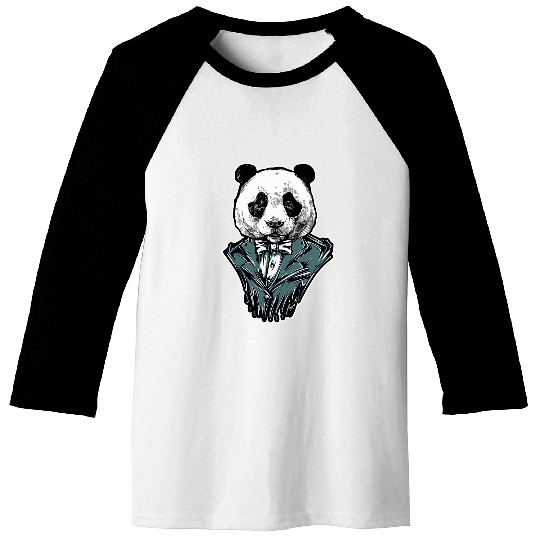 Panda Pet Business Suit Funny Art Baseball Tees