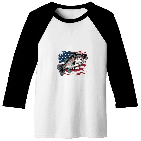Life Liberty And The Pursuit Of Fish Largemouth Bass Baseball Tees