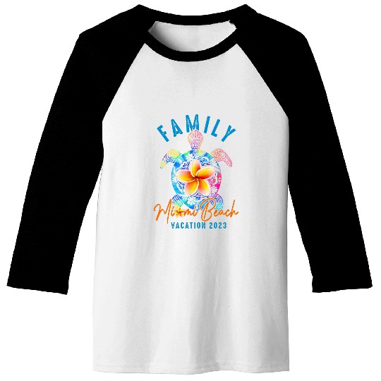 Turtle Pet miami beach tie dye sea turtle me family vacation Baseball Tees