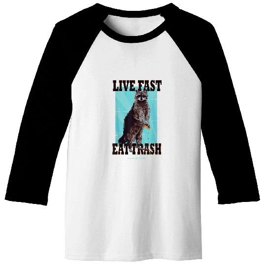 Raccoon Pet Live fast eat trash hilarious quote Raccoon animal 3 Baseball Tees
