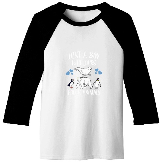 Bear Pet Just A Boy Who Loves Polar Animals Whale Penguin Bear Puffin Baseball Tees