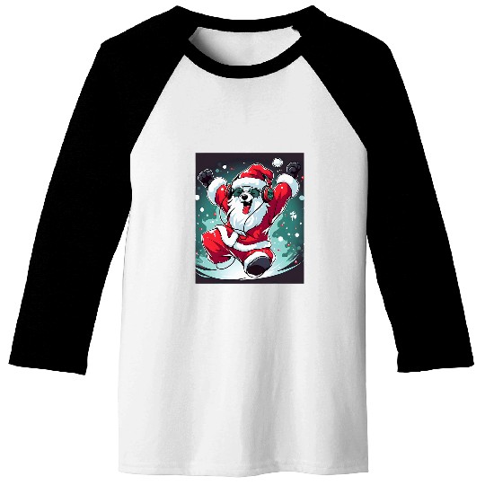 Bear Pet Christmas Polar Bear Boogie Rock the Holidays Graphic Baseball Tees