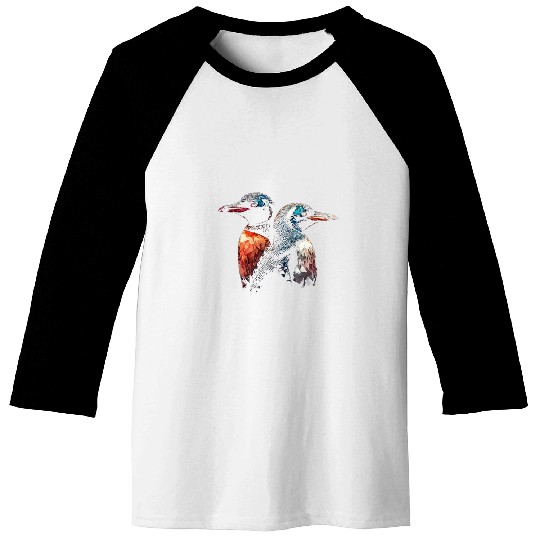 Penguin Pet Ying and Yang Artwork Animal Motif Penguin Baseball Tees