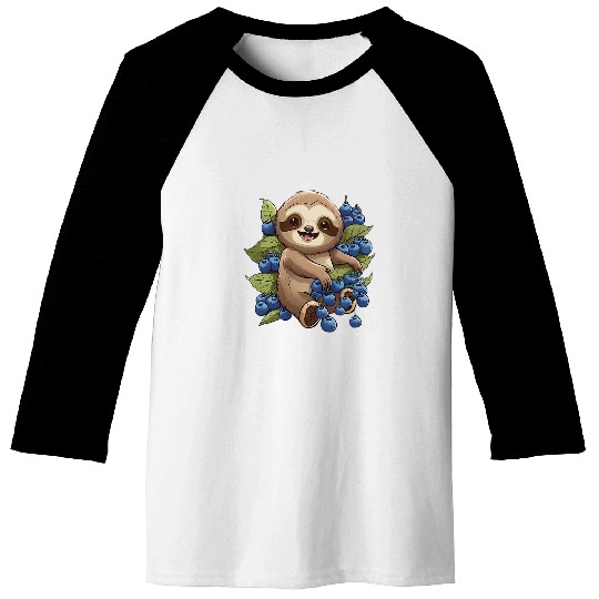 Sloth Pet Blueberry Sloth Blueberries Fruit Berry Healthy Garden Bake Baseball Tees