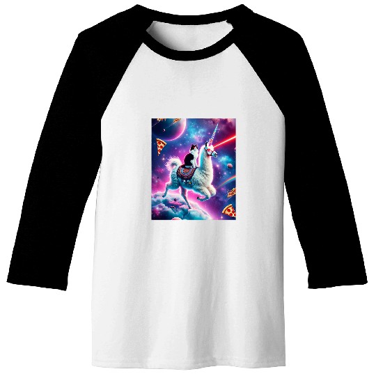 Laser Eyes Outer Space Cat Riding Llama Unicorns Ufo Tacos Baseball Tees