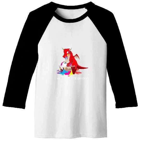 Dragon Pet How The Last Dragon Eats Unicorns 3 Baseball Tees