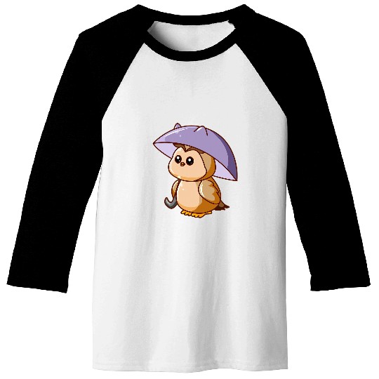Owl Pet Birds of Prey Under the Umbrella Holding Umbrella Baseball Tees