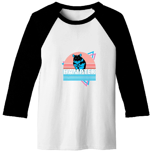 Hamster Pet Retro Hampter Meme Hamster Owner Synthwave Baseball Tees