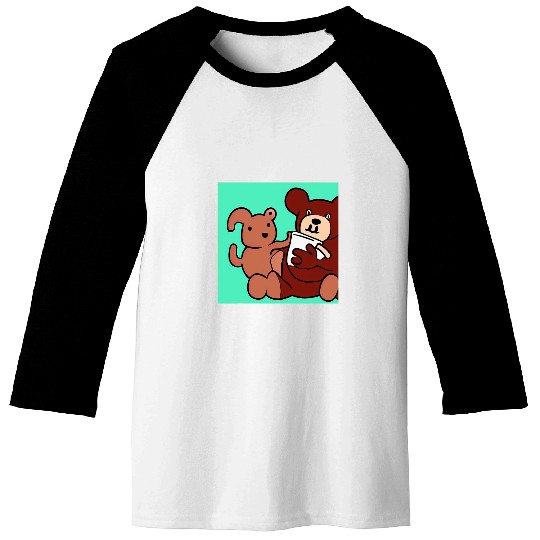 Bear Pet Hot Chocolate Drinking Bear Super Cute Odd vintages Cartoon Baseball Tees