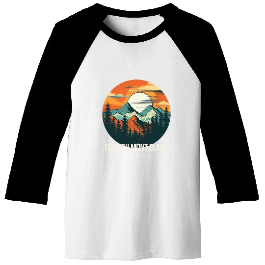 Tour Du Mont Blanc European Hiking Trail Chamonix vintages 3 Baseball Tees