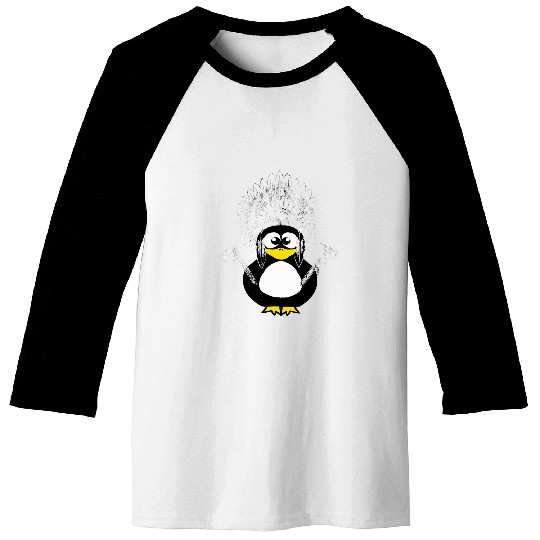 Penguin Pet Native American Penguin Funny Indian Chief Headdress Bird Baseball Tees