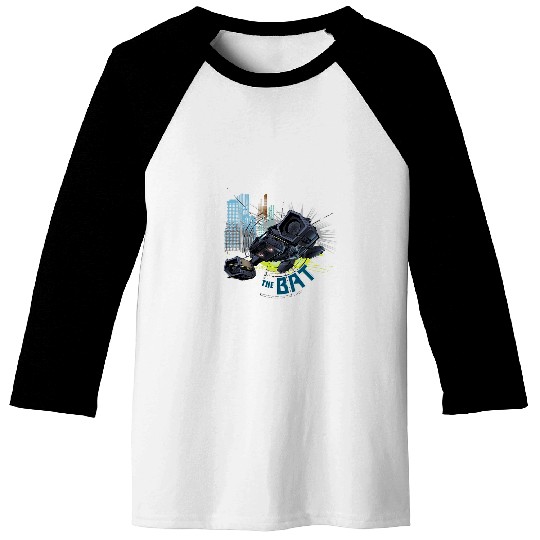The Dark Knight Rises The Bat Aircraft Flying Through Gotham Baseball Tees