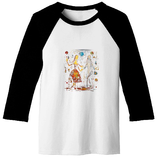 Mona Lisa Da Vinci Dance Abstract Surreal Pop Art Fashion Baseball Tees