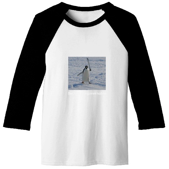 Penguin Pet Become Ungovernable Funny Penguin Meme for Men woman Baseball Tees