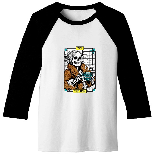 Coffee Fun Tired Mom Skeletons Drinking Coffee Mothers Day Halloween Baseball Tees