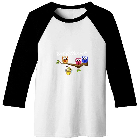 Owl Pet Bee Different Women s Sweet Fun Bumblebee with Owl Design Baseball Tees