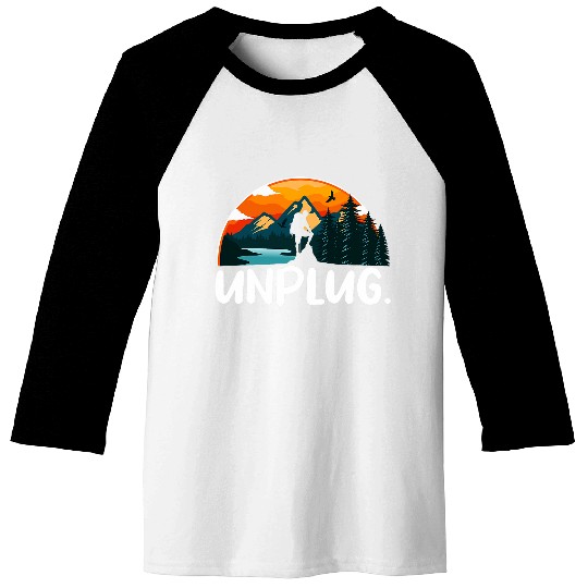 Unplug Hiking Apparel Hiker Hiking Retro vintages Hiking Baseball Tees