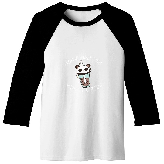 Panda Pet Drinking Boba Cute Kawaii Bubble Tea Japanese Anime 1 Baseball Tees