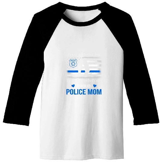 Police Job Thin Blue Line US Flag Law Enforcement Proud Police Mom Baseball Tees