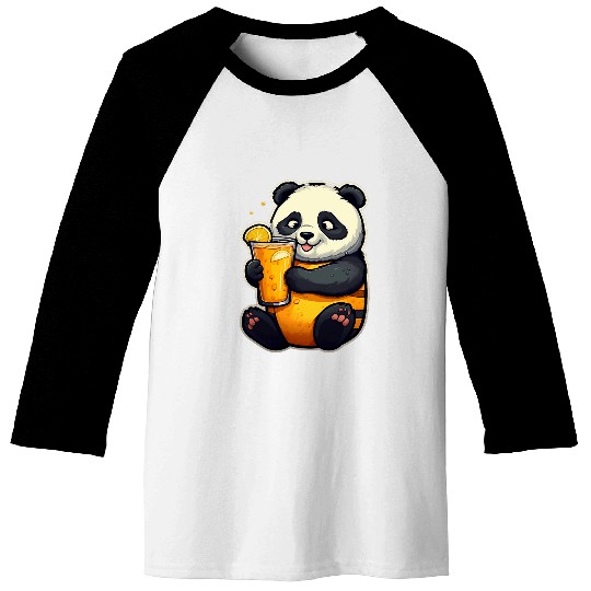 Panda Pet Drinking Lemonade Panda Bear Soda Pop Summer Teddy Bears 1 Baseball Tees