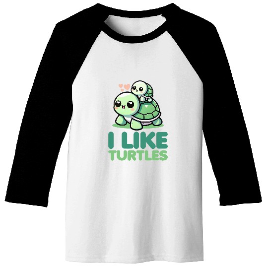 Turtle Pet I Like Turtles Cute Sea Turtle Carrying Baby Turtle 1 Baseball Tees