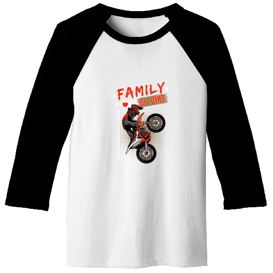 Dirt Bike Family MX Motorcycle Motocross Racing Rider Biker Baseball Tees