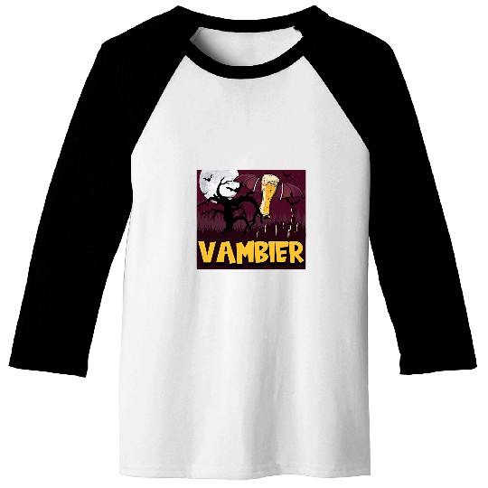 Beer Fun Halloween costume party sweet or sour Vambier vampire beer Baseball Tees