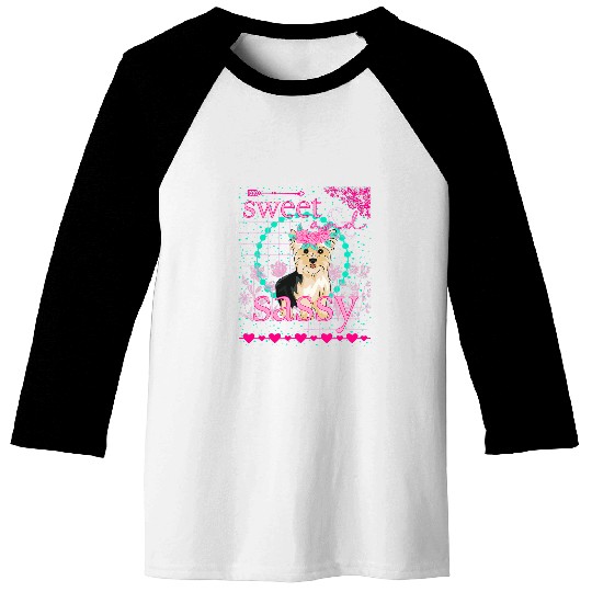 Cute Yorkie Dog Sweet Sassy Southern Prep Simply Adorable Baseball Tees