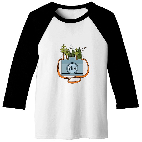 Hiking Hiker PNW Hiking Photographer Pacific Northwest Camera Hike Baseball Tees