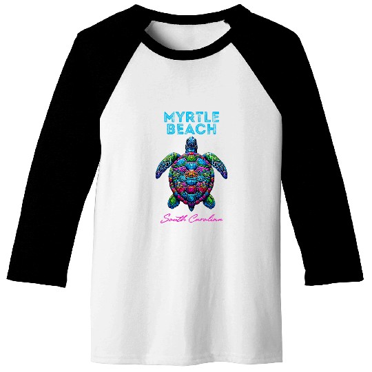 Turtle Pet Myrtle Beach South Carolina Tribal Beach Sea Turtle Baseball Tees