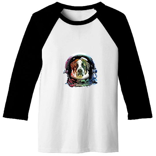 Astronauts Funny St. Bernard Dog Astronaut Dog Lover Baseball Tees