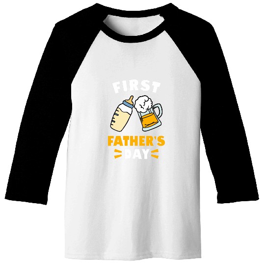 Beer Fun First Father s Day Beer Baby Bottle New Born Baseball Tees