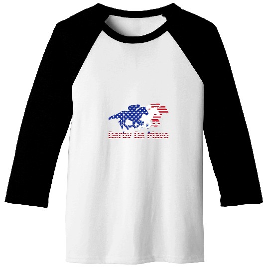 Derby De Mayo USA Flag Horse Racing Baseball Tees