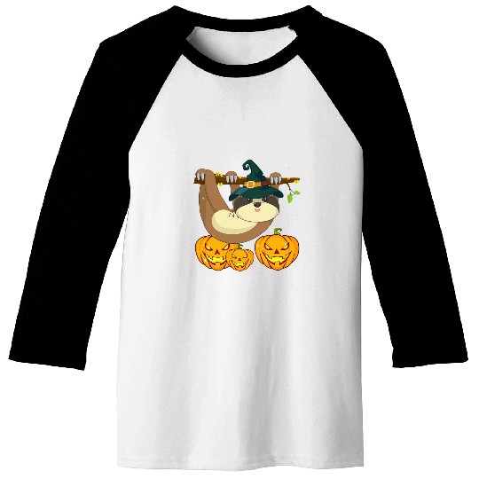 Sloth Pet Witch Wizard Pumpkin Easy Halloween Costume Baseball Tees