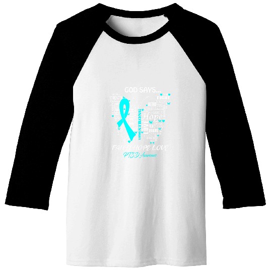 Butterfly Faith Hope Love PTSD Awareness Gifts Baseball Tees