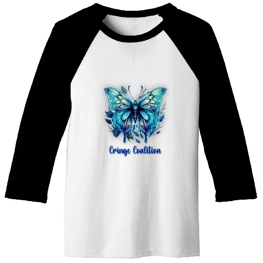 Cringe Coalition Cosplay blue boho electric butterfly LGBTQ Baseball Tees