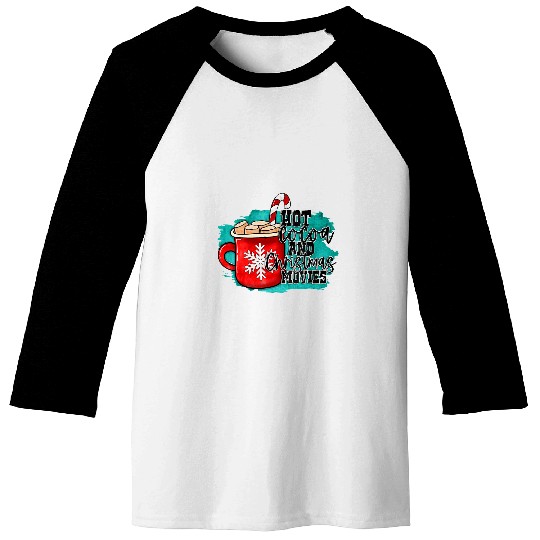 Coffee Fun cute christmas coffee hot cocoa and christmas movies Baseball Tees