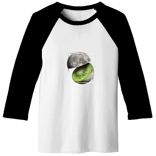 Aesthetic Fruit Slice Moon Art Kiwi No fear of perfection Baseball Tees