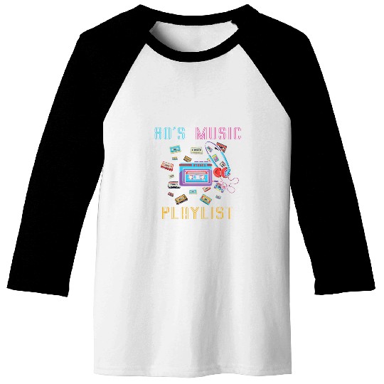80s Music Playlist Retro Era vintages 1980 80s Baby Baseball Tees