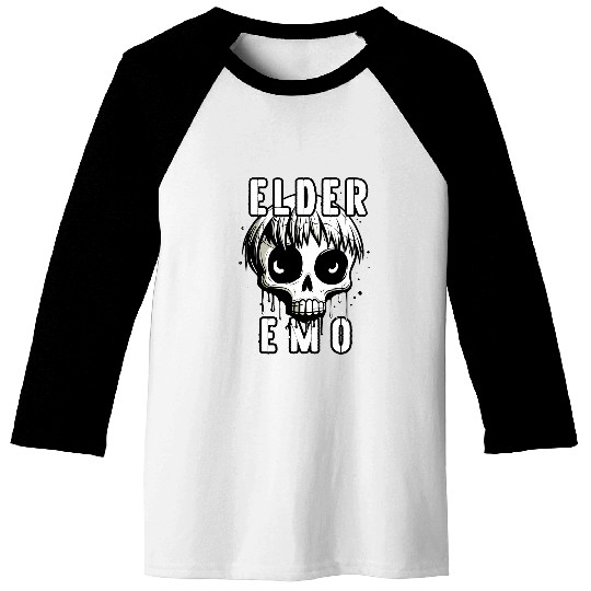Elder Emo Older Punk Goth Emo Music Lovers Funny Saying 5 Baseball Tees