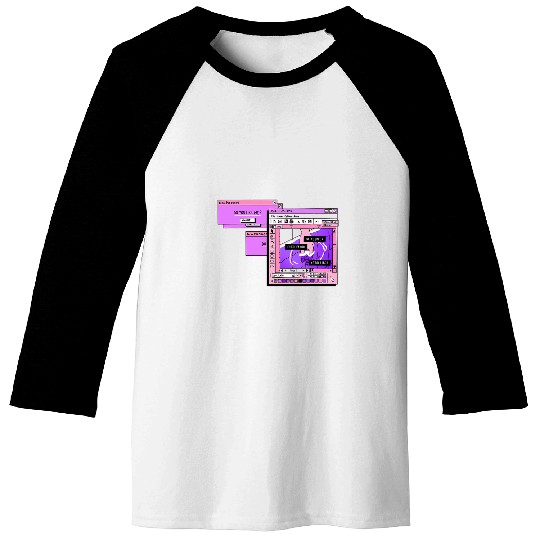 Aesthetic PC Browser Vaporwave Sad Art Design Illustration Baseball Tees