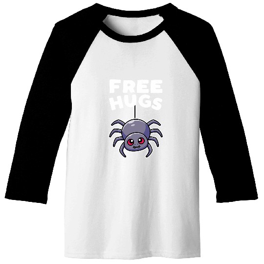 Lacrosse Gift frees Hugs Cute Spider Kawaii Halloween Pun 21 Baseball Tees